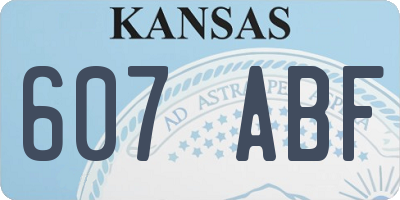 KS license plate 607ABF