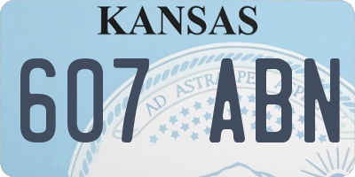 KS license plate 607ABN