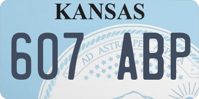KS license plate 607ABP