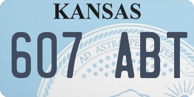 KS license plate 607ABT