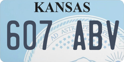 KS license plate 607ABV