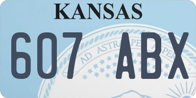 KS license plate 607ABX