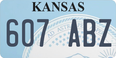 KS license plate 607ABZ