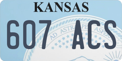 KS license plate 607ACS