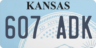KS license plate 607ADK