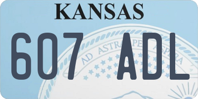 KS license plate 607ADL
