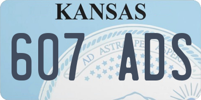 KS license plate 607ADS