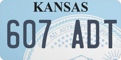 KS license plate 607ADT