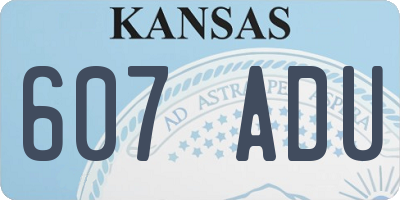 KS license plate 607ADU