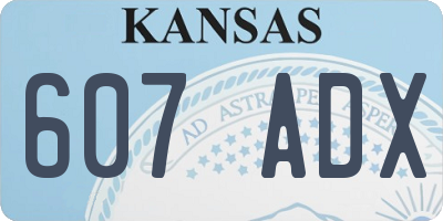 KS license plate 607ADX