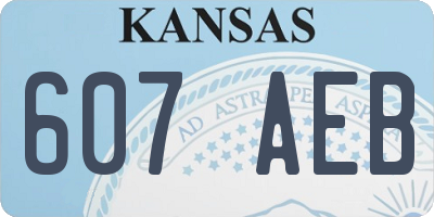 KS license plate 607AEB