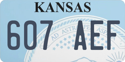 KS license plate 607AEF