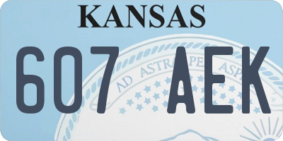 KS license plate 607AEK
