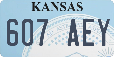 KS license plate 607AEY