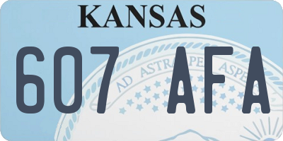 KS license plate 607AFA