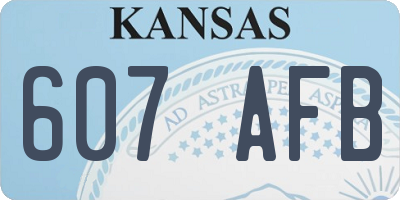 KS license plate 607AFB