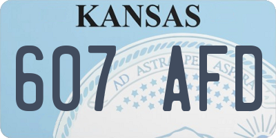 KS license plate 607AFD