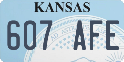 KS license plate 607AFE