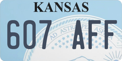 KS license plate 607AFF