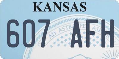 KS license plate 607AFH