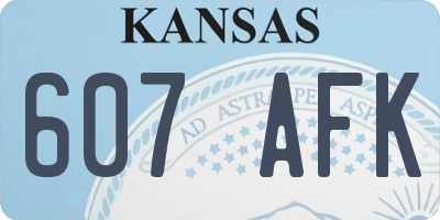 KS license plate 607AFK