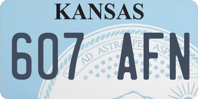 KS license plate 607AFN