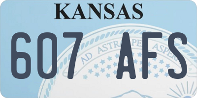 KS license plate 607AFS
