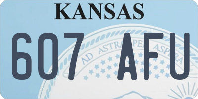 KS license plate 607AFU