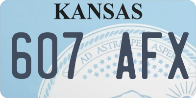 KS license plate 607AFX