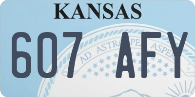 KS license plate 607AFY