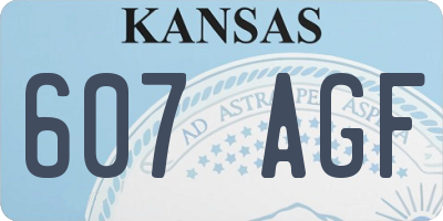 KS license plate 607AGF