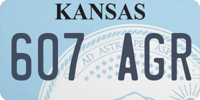 KS license plate 607AGR