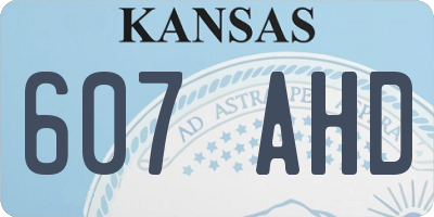 KS license plate 607AHD