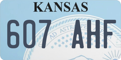 KS license plate 607AHF