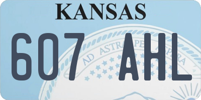 KS license plate 607AHL