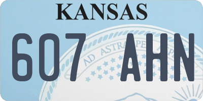 KS license plate 607AHN