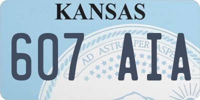 KS license plate 607AIA
