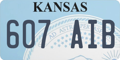 KS license plate 607AIB