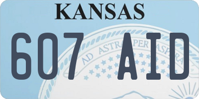 KS license plate 607AID