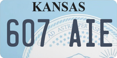 KS license plate 607AIE