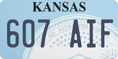 KS license plate 607AIF
