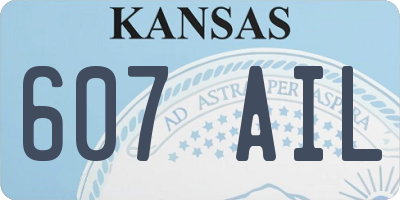 KS license plate 607AIL