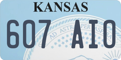 KS license plate 607AIO