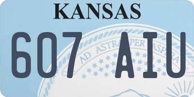 KS license plate 607AIU