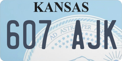 KS license plate 607AJK