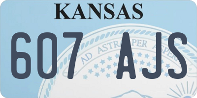 KS license plate 607AJS