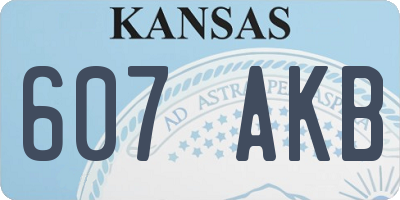 KS license plate 607AKB