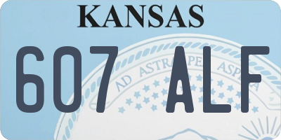 KS license plate 607ALF