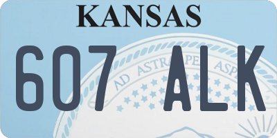 KS license plate 607ALK