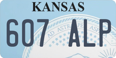 KS license plate 607ALP
